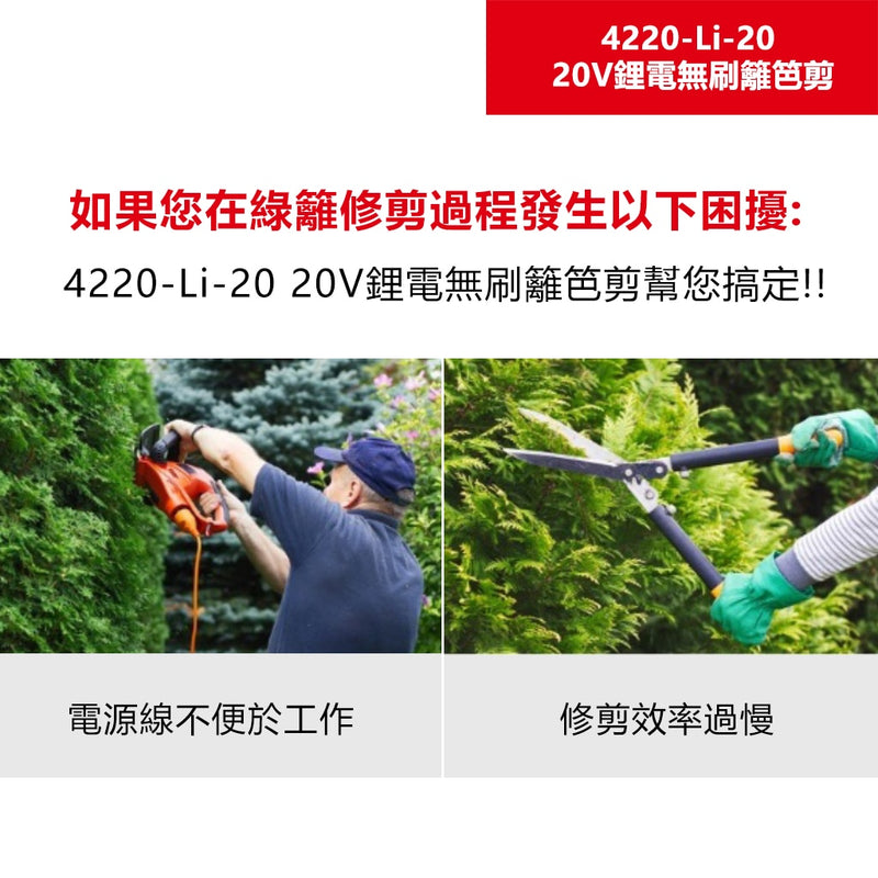 DEVON 大有 4220-Li-20 20V Brushless Hedge Trimmer