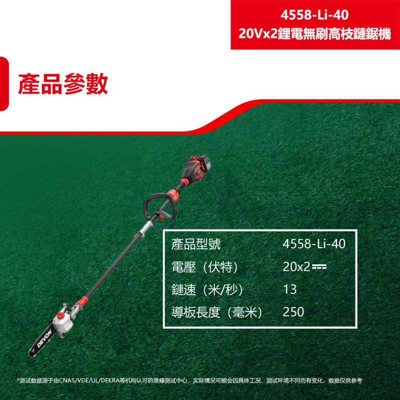 DEVON 大有 4558-Li-40 pole chainsaw