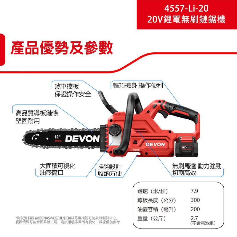 DEVON 大有 4557-Li-20 chainsaw