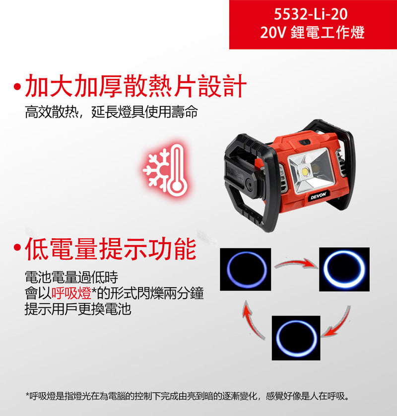 DEVON 大有 5532-Li-20 work light