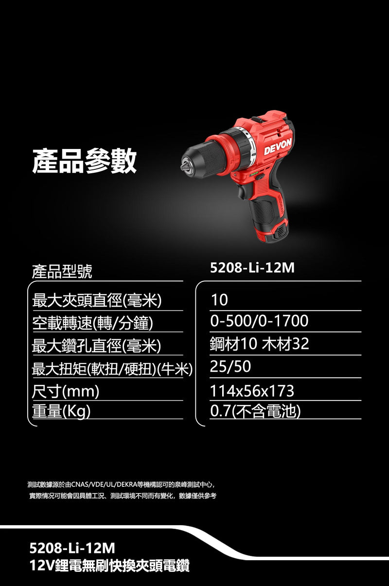 DEVON 大有 5208-Li-12MU drill