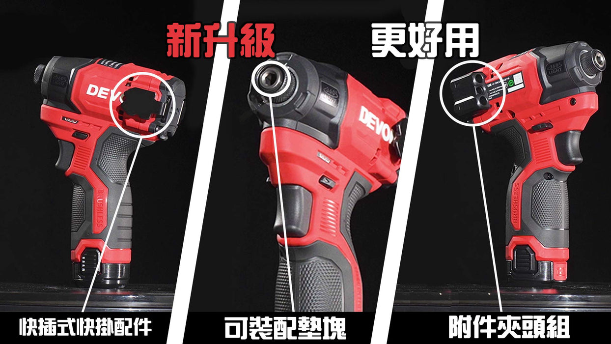 Devon 12V BRUSHLESS IMPACT Driver 5767‑Li‑12Q