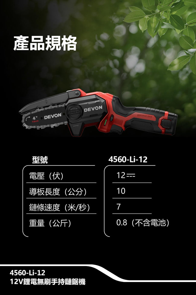 DEVON 大有 4560-Li-12 mini chainsaw