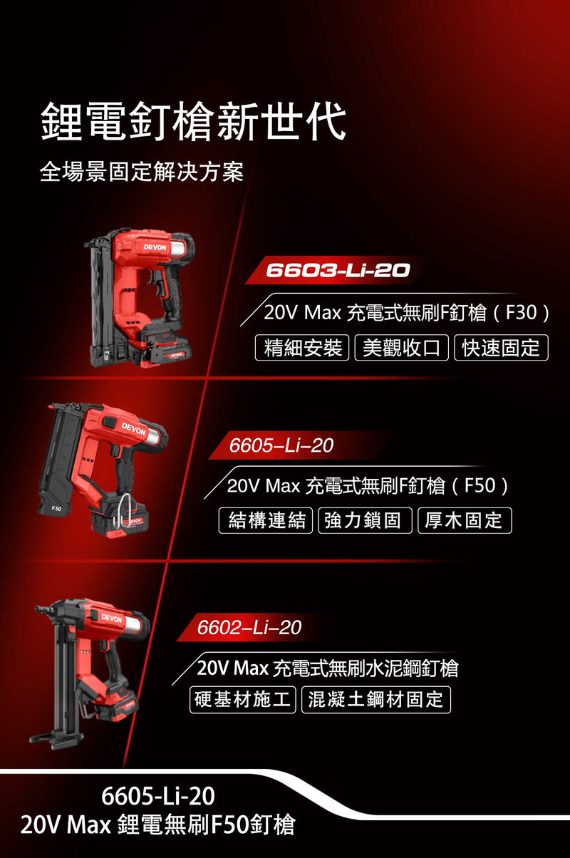 DEVON 大有 6605-Li-20 brad nailer