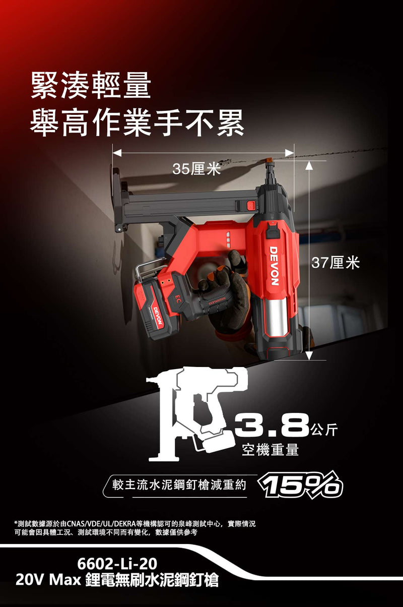 DEVON 大有 6602-Li-20 concrete nailer