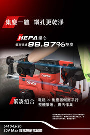 DEVON 大有 5410-Li-20 電鎚 rotary hammer detail