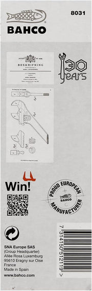 Bahco 8031 commemorative box, back