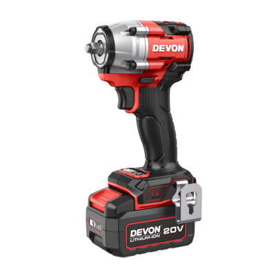 DEVON 5766-Li-20 20V brushless cordless impact wrench with compact design and functional gears.