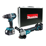 Makita 牧田 DLX2215TX1 18V Cordless Combo Kit (Hammer Driver Drill + Angle Grinder)