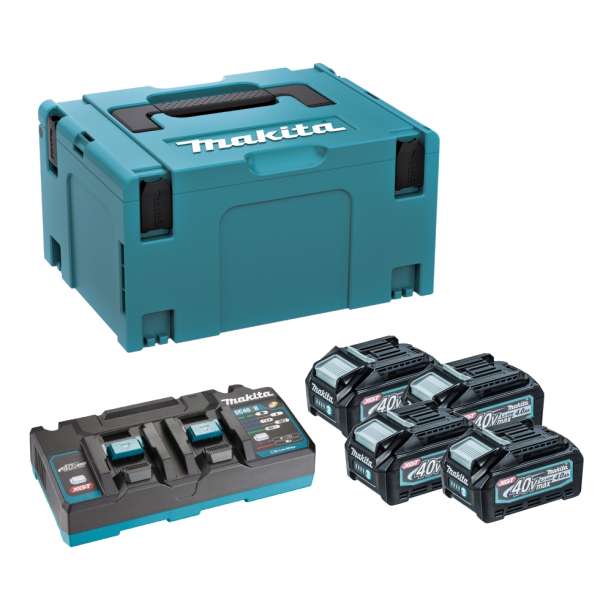 Makita 牧田 191U34-1 40Vmax 4.0Ah Battery x4 and Charger Set