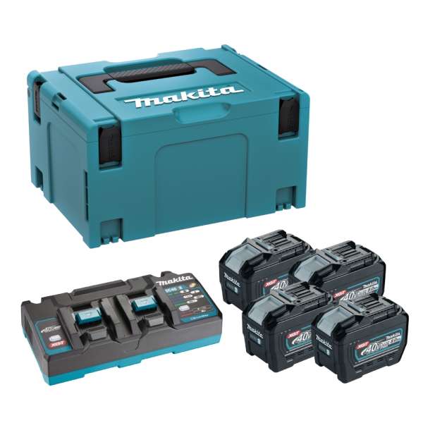 Makita 牧田 1910B1-4 40Vmax 8.0Ah Battery x4 and Charger Set