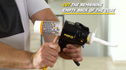 Cutting off the empty back of the tube while using the SILIGUN