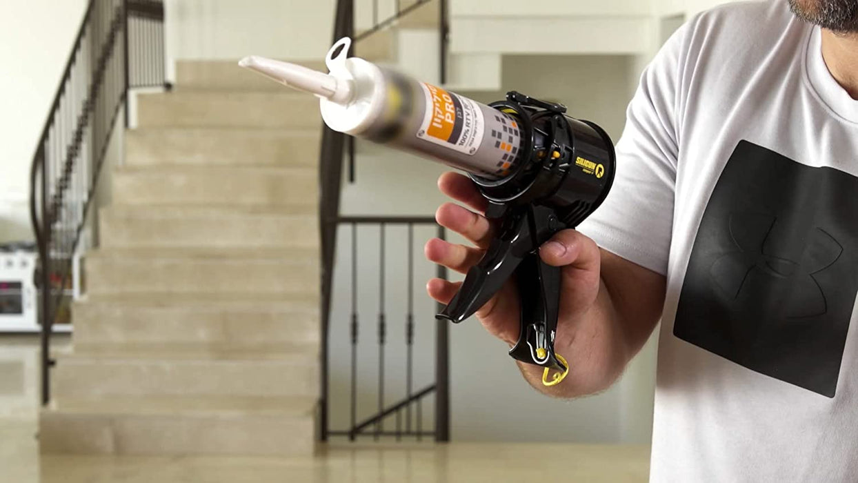SILIGUN Compact 4" Caulking Gun - The Smallest Anti Drip Extreme Duty Caulk Gun