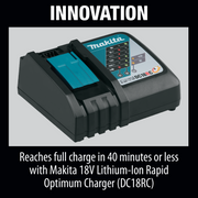 Makita DC18RC rapid charger: BL1840B fully charged in 40 minutes
