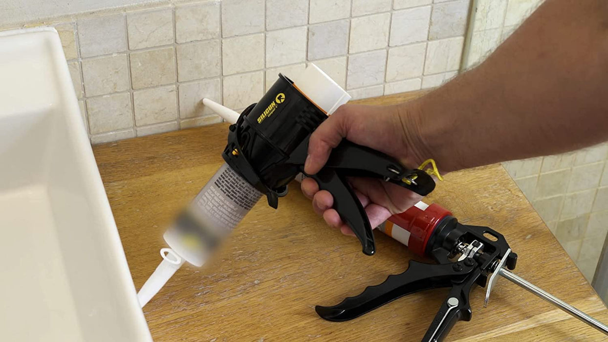 SILIGUN Compact 4" Caulking Gun - The Smallest Anti Drip Extreme Duty Caulk Gun