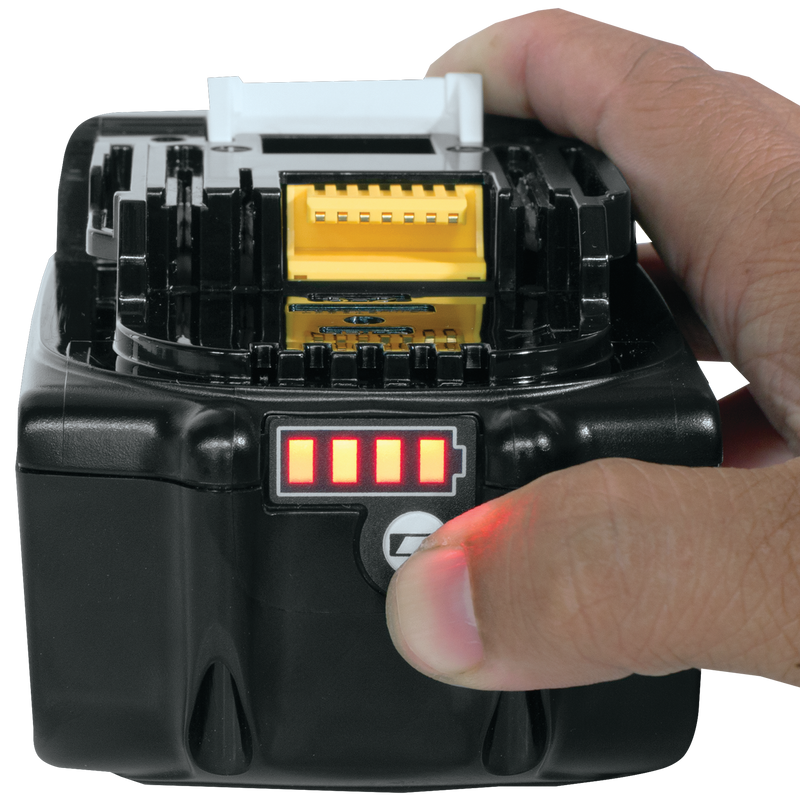 Pressing the BL1860B charge level button