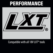 Makita LXT logo: compatible with all 18V LXT tools