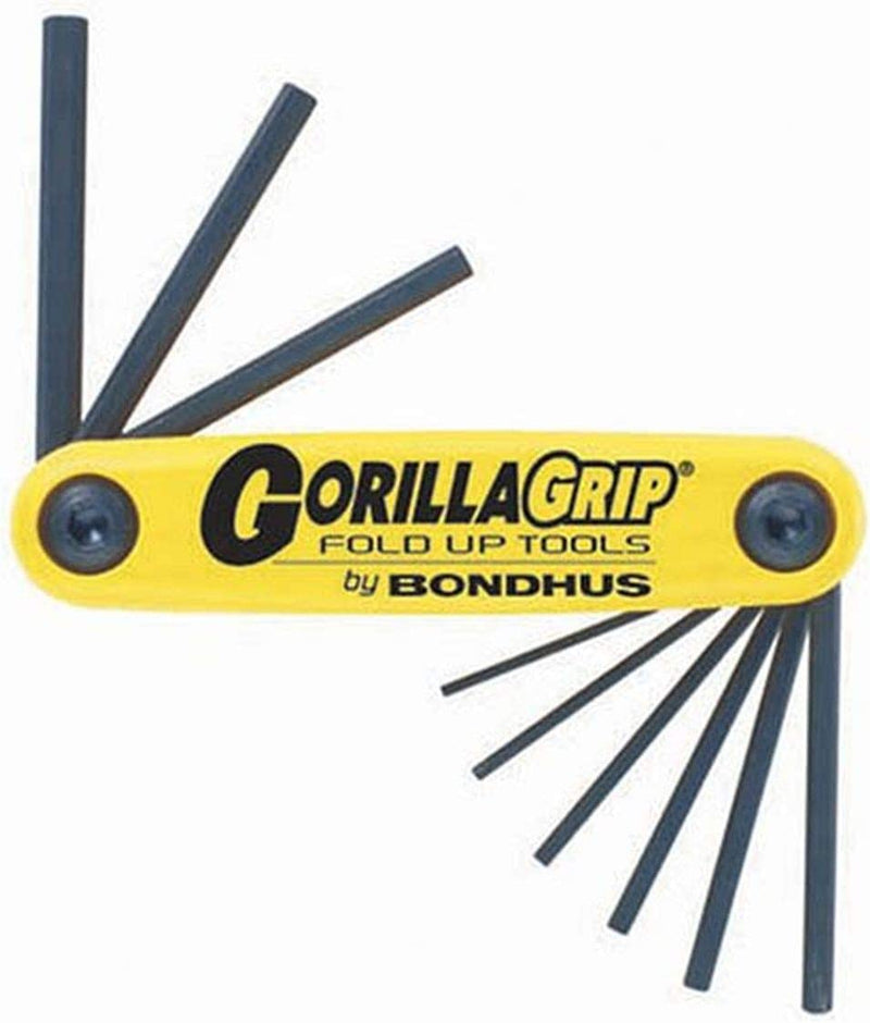 BONDHUS HF9S GorillaGrip 摺疊六角匙，黃色手柄
